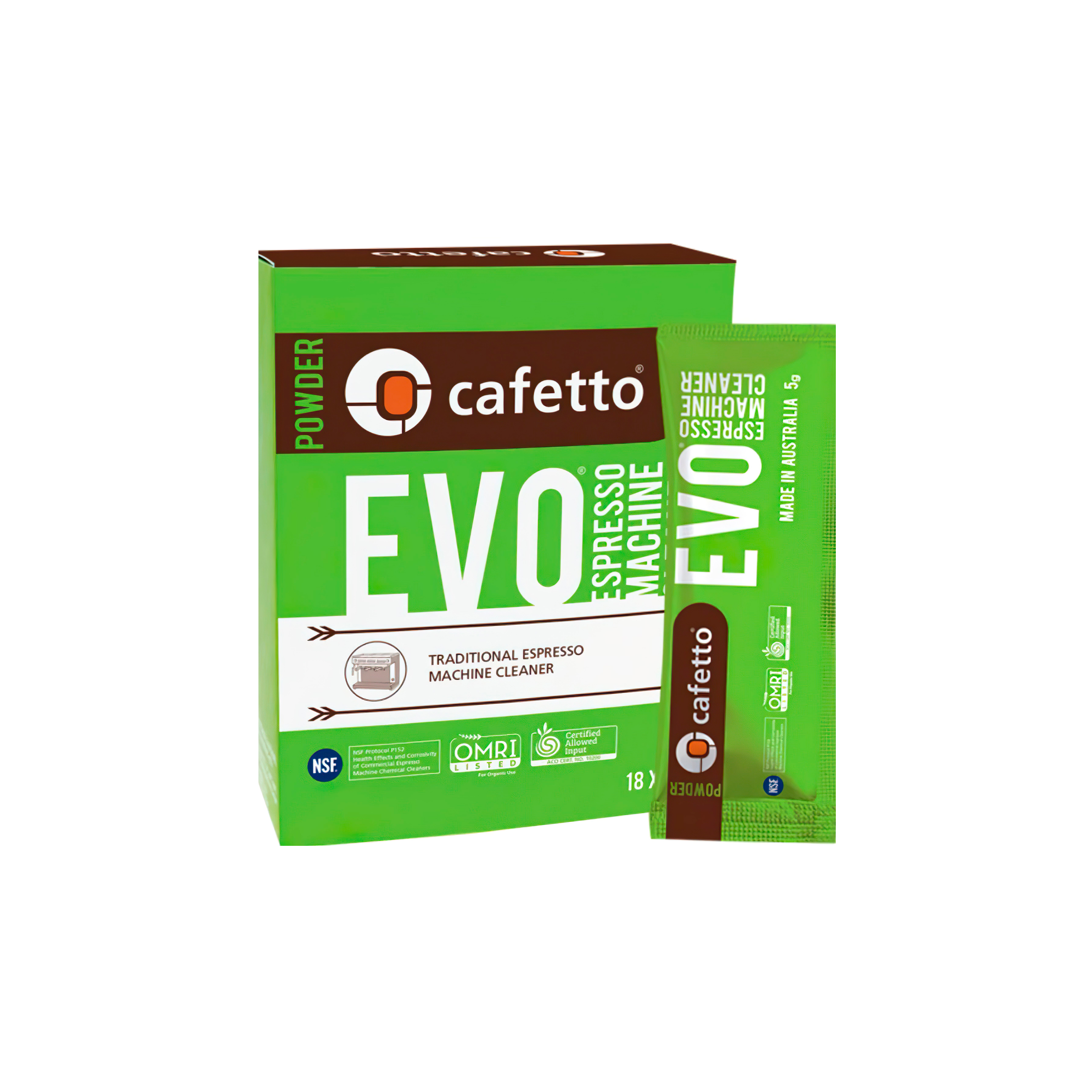 Cafetto EVO Single Use Sachets - 18 X 5g Box